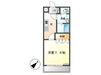 FFフォルテシモ(1K/2階)の間取り写真