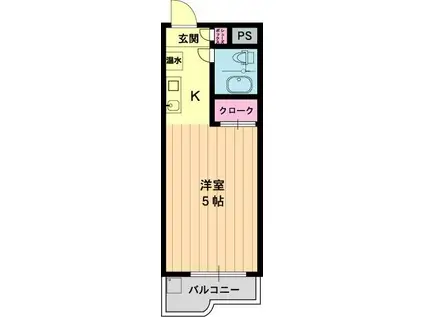 メゾンドパプリカ(1K/2階)の間取り写真