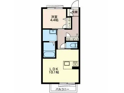 セントラルハウス(1LDK/1階)の間取り写真