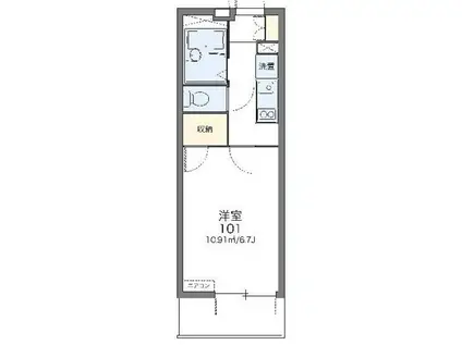 レオパレスグランシャリオ(1K/3階)の間取り写真