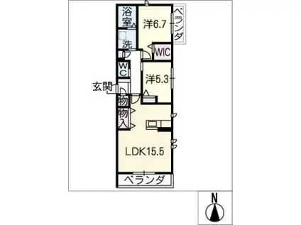 メイプルヒルズ(2LDK/3階)の間取り写真