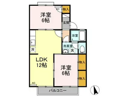 樋之口アヴェニュー(2LDK/2階)の間取り写真