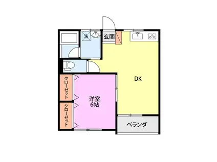 コーポみずき(1DK/1階)の間取り写真