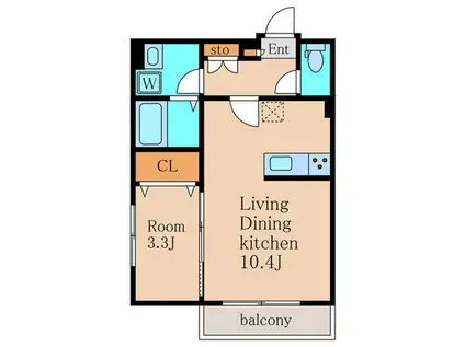FELSE駒沢大学(1LDK/3階)の間取り写真