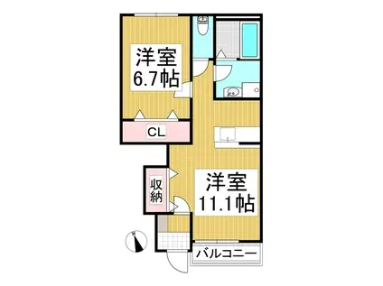 FORESTATE風(1LDK/1階)の間取り写真