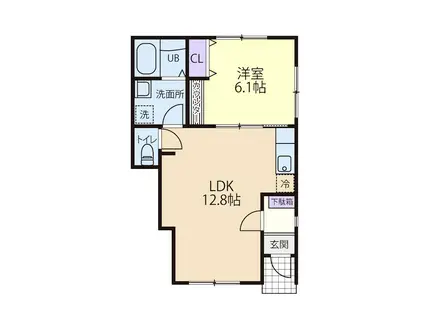 7/1大田原市野崎1LDK(1LDK/1階)の間取り写真