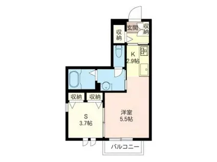 フィナンツェーラ(1K/2階)の間取り写真