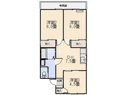 メリートークIII(3DK/2階)の間取り写真