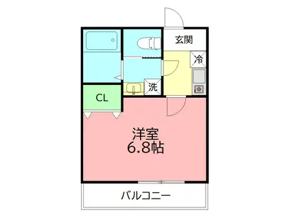 ドミール渋谷(1K/3階)の間取り写真