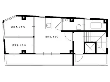 豊島千早GALAXY(2DK/5階)の間取り写真