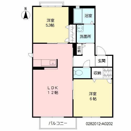 サンモール(2LDK/2階)の間取り写真