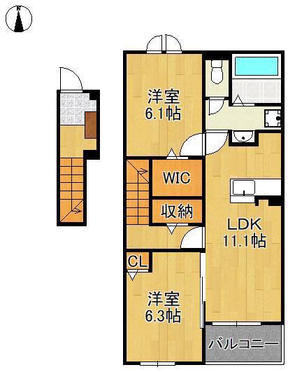 プリマベーラ(2LDK/2階)の間取り写真