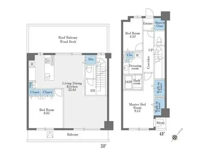 LA DOUCEUR巣鴨ウエスト(3LDK/4階)の間取り写真