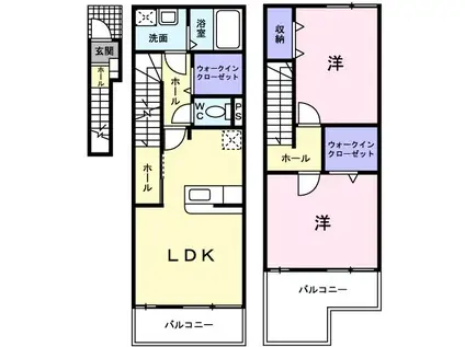 リヴェール(2LDK/2階)の間取り写真