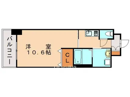 セトル.イン鳳(1K/5階)の間取り写真