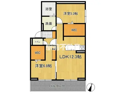 グリーンロータス I(1LDK/4階)の間取り写真