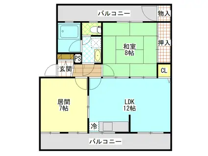 SKマンション(2LDK/2階)の間取り写真