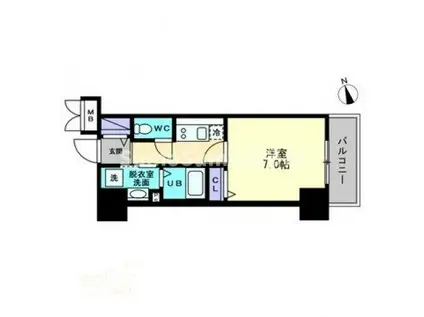 アルファレガロ大橋(1K/11階)の間取り写真