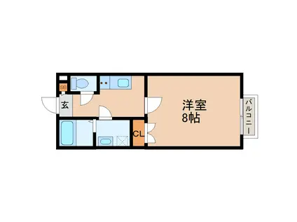 ブレインバレー宮千代(1K/3階)の間取り写真