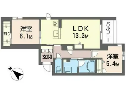 クアドリフォリオ浦和美園(2LDK/2階)の間取り写真