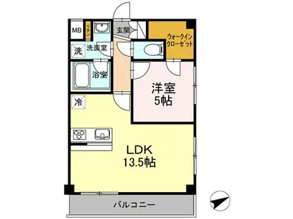 SUN RESIDENCE(1LDK/4階)の間取り写真