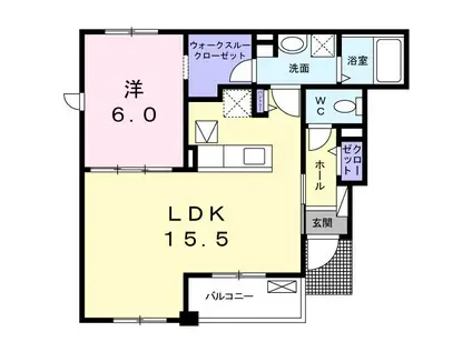 プリートII(1LDK/1階)の間取り写真
