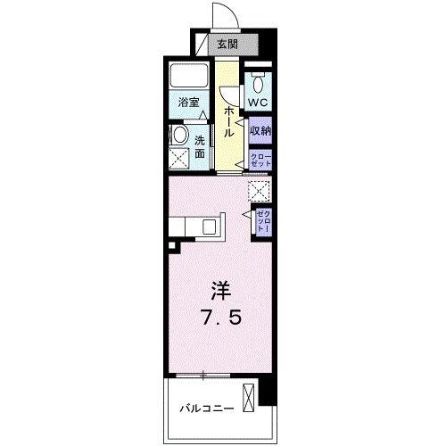 セントラルヒルズ昭和町(ワンルーム/9階)の間取り写真