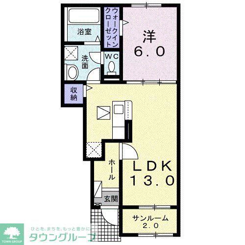 東武伊勢崎線 羽生駅 徒歩30分 2階建 新築(1LDK/1階)の間取り写真