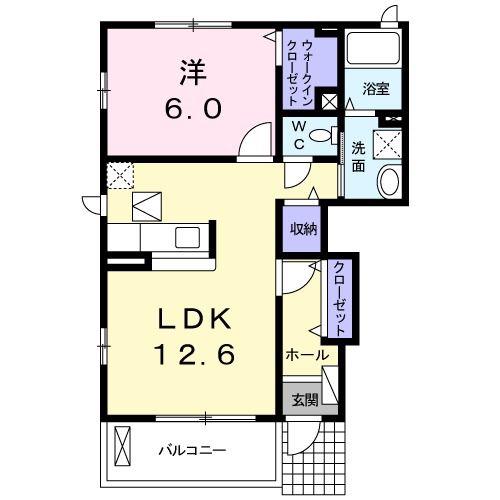 モデッサ雅II(1LDK/1階)の間取り写真