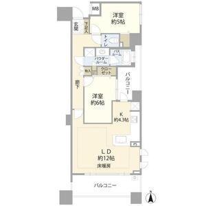 徳川東シティハウス・ステーションコート(2LDK/2階)の間取り写真