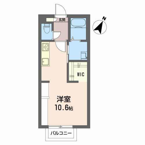 ベルメゾン(ワンルーム/2階)の間取り写真