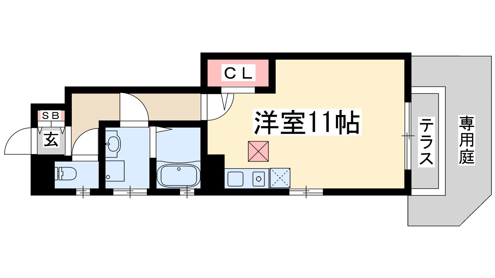 セジュール未来(ワンルーム/1階)の間取り写真