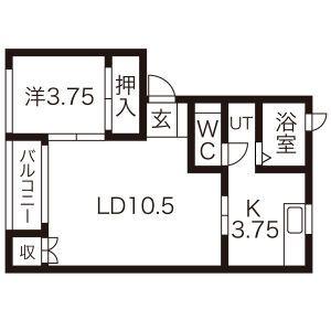 スカイタウンヨシダG3(1LDK/1階)の間取り写真