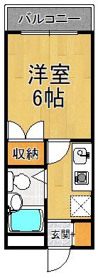 ハイツエリーゼ(1K/3階)の間取り写真