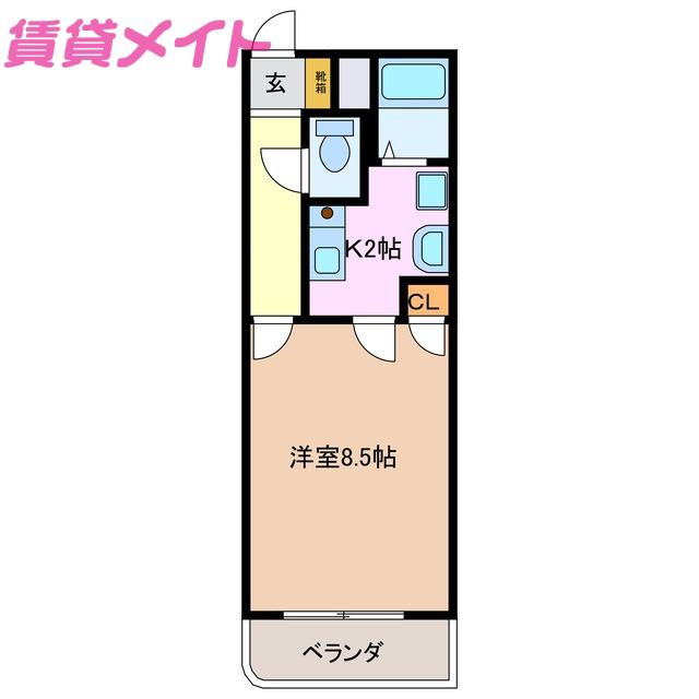 サンガーデン(1K/1階)の間取り写真
