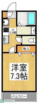 フォレスト小平 I(1K/2階)の間取り写真