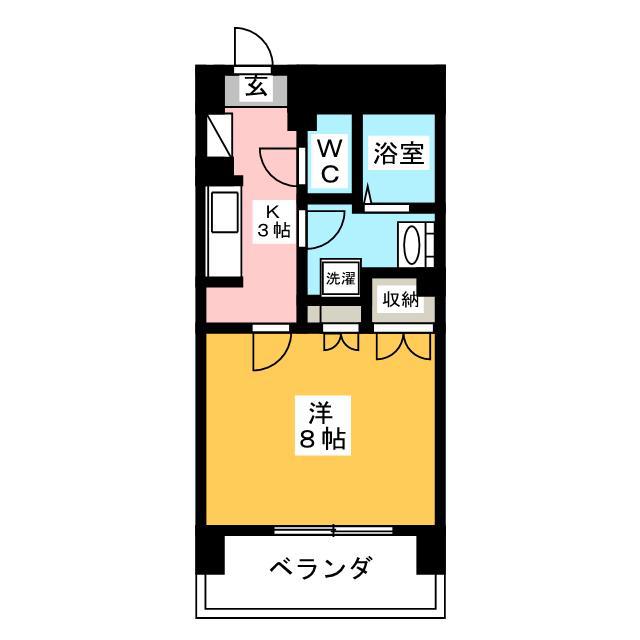 パノラマ南鴨宮(1K/1階)の間取り写真