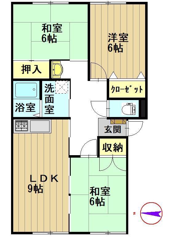 グランドハイム田町(3LDK/2階)の間取り写真