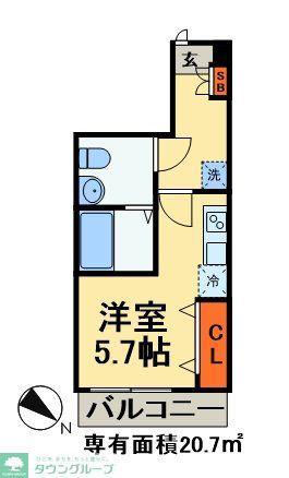 GENOVIA妙典(ワンルーム/3階)の間取り写真