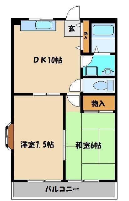 グリーンモア(2LDK/3階)の間取り写真