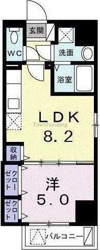 アンノアン グランデ(1LDK/7階)の間取り写真