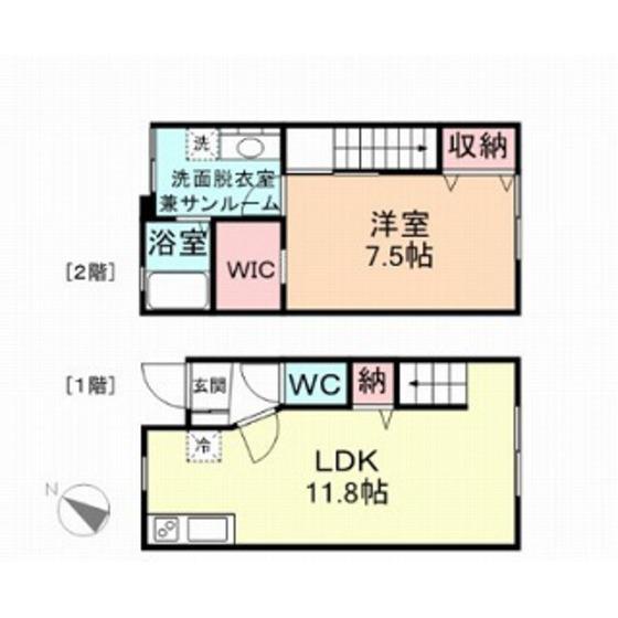 FLATS(1LDK/1階)の間取り写真