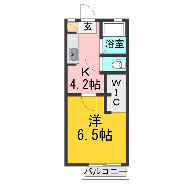 エバーグリーン裾花(1K/2階)の間取り写真
