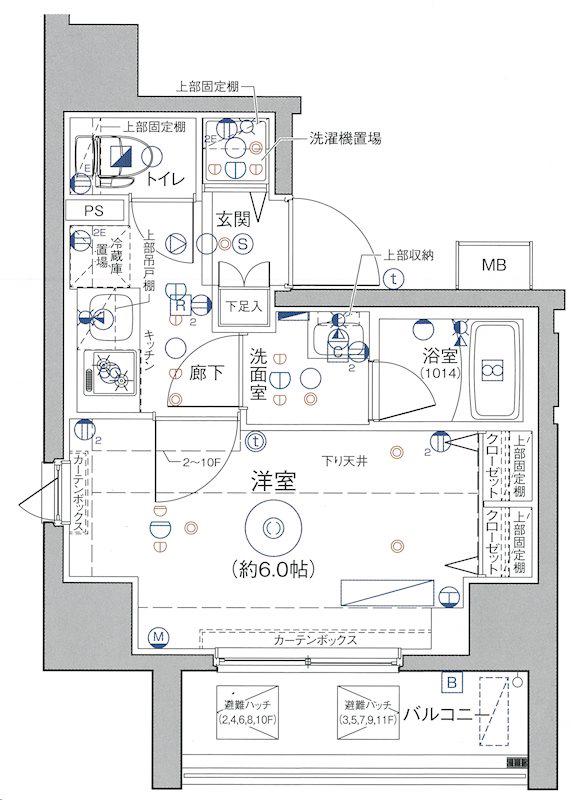 LEA川崎弐番館(1K/3階)の間取り写真