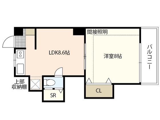 ソラーナ草津新町(1LDK/3階)の間取り写真