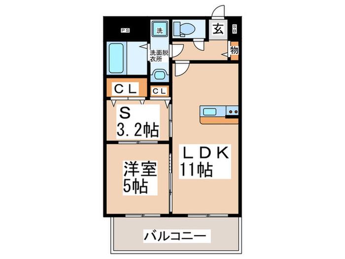 アール・オーハイム松崎町(1SLDK/4階)の間取り写真