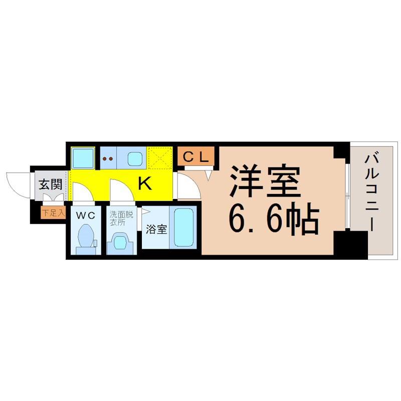 プレサンス名駅南エディフィス(1K/2階)の間取り写真