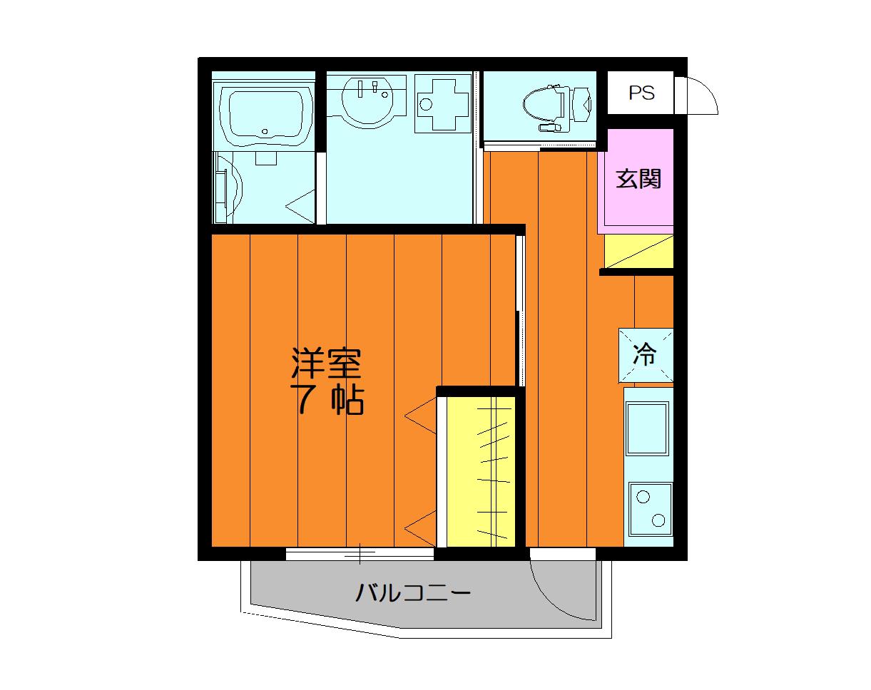 メゾンドエール(1K/2階)の間取り写真