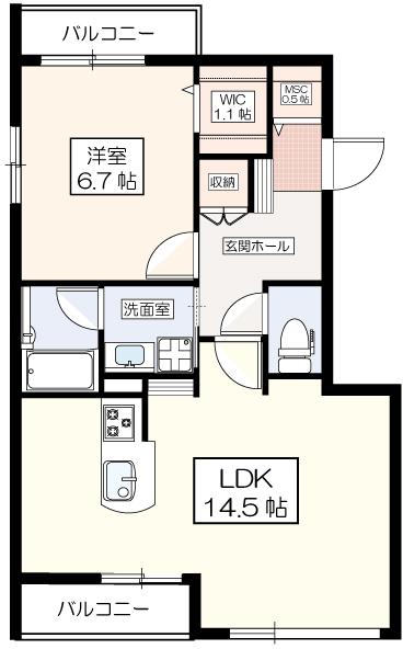 ヴィルノール吉祥寺(1LDK/2階)の間取り写真