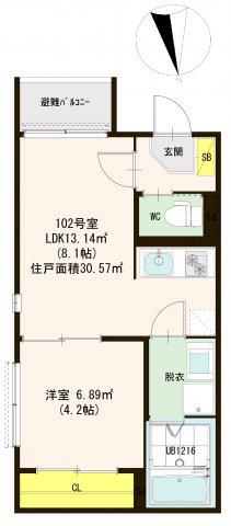 ハーモニーテラス谷中(1LDK/3階)の間取り写真